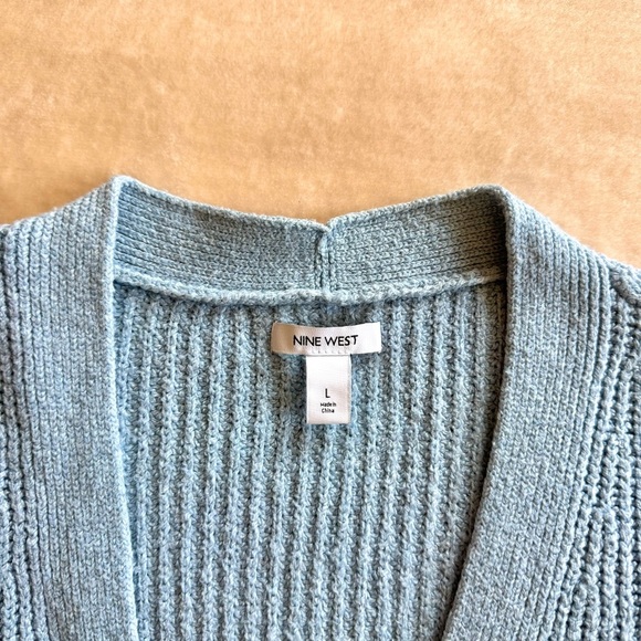 Baby Blue Nine West Oversized Cardigan - Picture 5 of 7